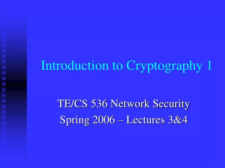 introduction to cryptography 1
