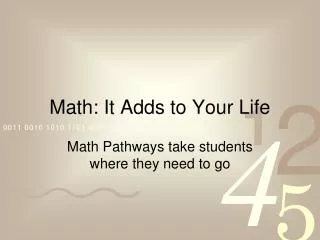 Math: It Adds to Your Life