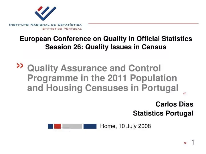 european conference on quality in official statistics session 26 quality issues in census