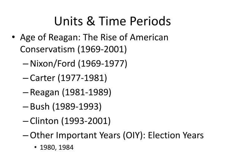 units time periods