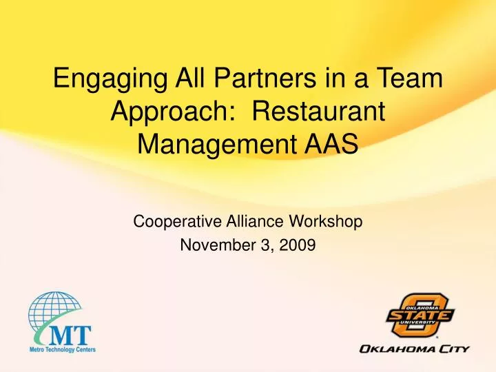 engaging all partners in a team approach restaurant management aas