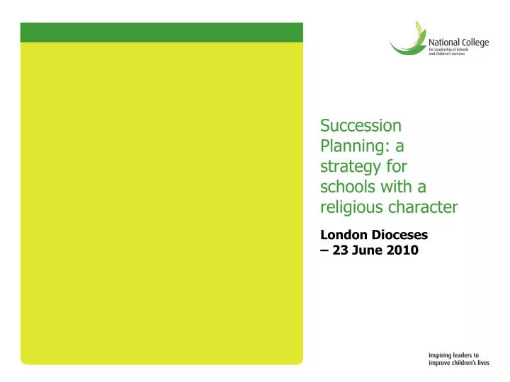 succession planning a strategy for schools with a religious character
