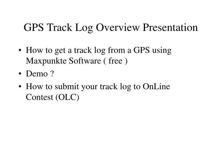 gps track log overview presentation