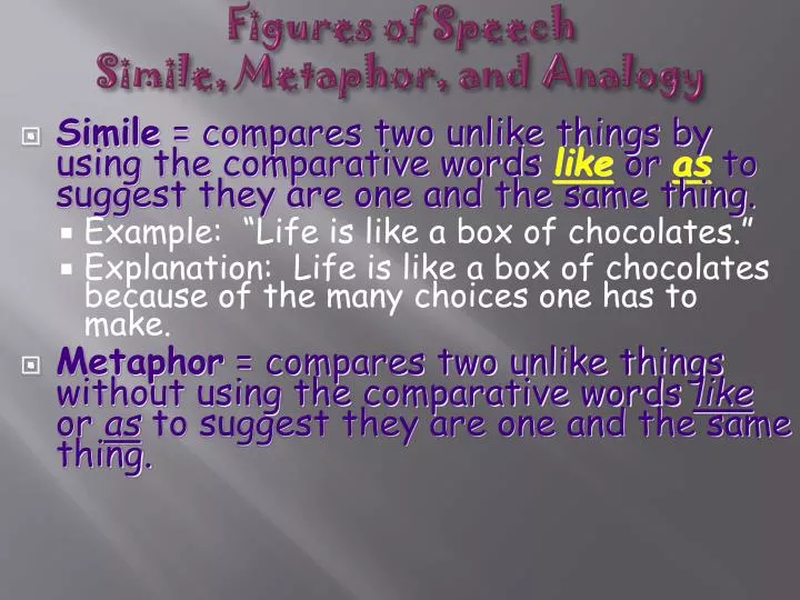 figures of speech simile metaphor and analogy