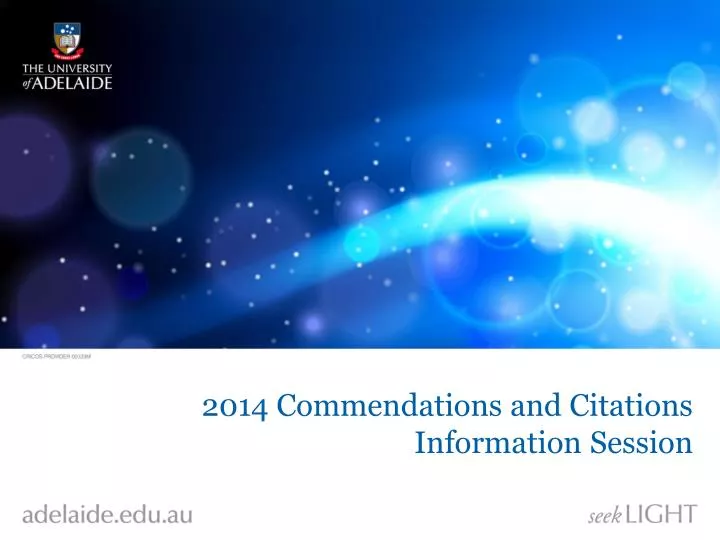 2014 commendations and citations information session