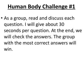 Human Body Challenge #1
