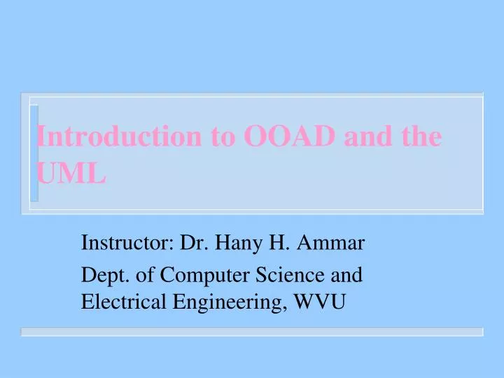 introduction to ooad and the uml