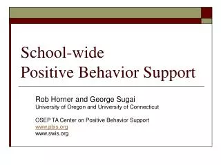 school wide positive behavior support