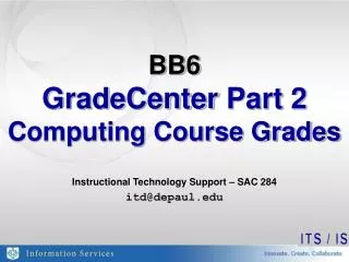 BB6 GradeCenter Part 2 Computing Course Grades