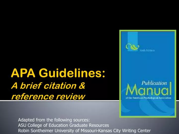 apa guidelines a brief citation reference review