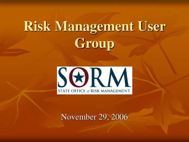 risk management user group