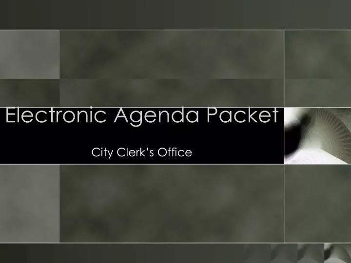 electronic agenda packet