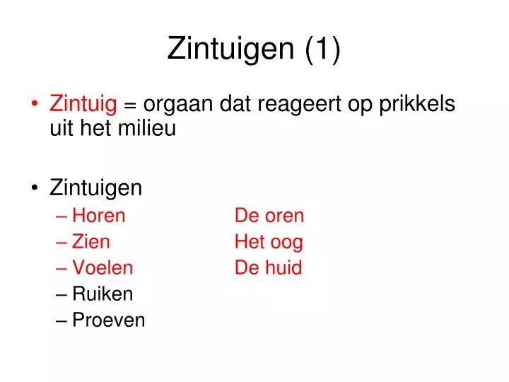 zintuigen 1