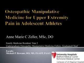O steopathic Manipulative Medicine for Upper Extremity Pain in Adolescent Athletes