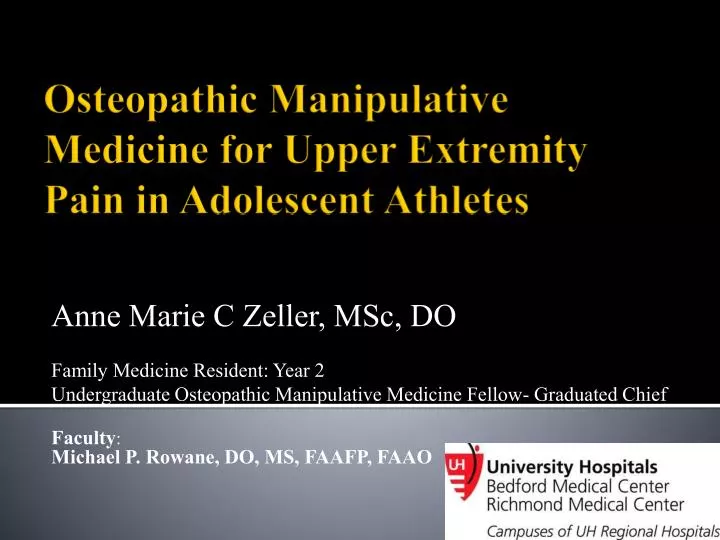 o steopathic manipulative medicine for upper extremity pain in adolescent athletes