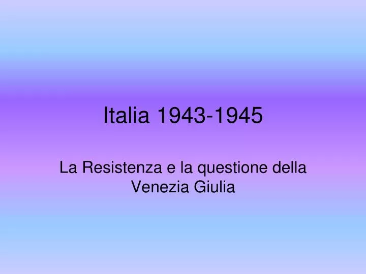 italia 1943 1945