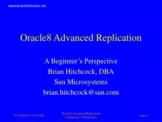 Oracle8 Advanced Replication