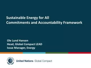 Sustainable Energy for All Commitments and Accountability Framework