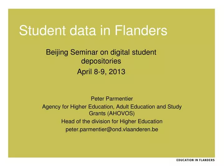 student data in flanders