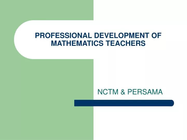 professional development of mathematics teachers