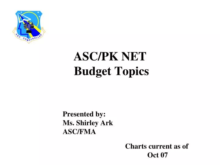 asc pk net budget topics