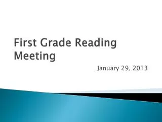 First Grade Reading Meeting