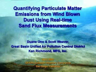 Duane Ono &amp; Scott Weaver, Great Basin Unified Air Pollution Control District