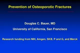 Prevention of Osteoporotic Fractures