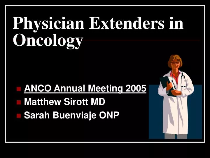 physician extenders in oncology