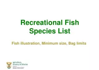 Recreational Fish Species List Fish illustration, Minimum size, Bag limits