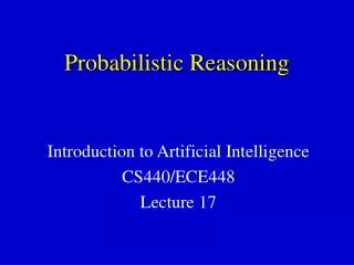 Probabilistic Reasoning