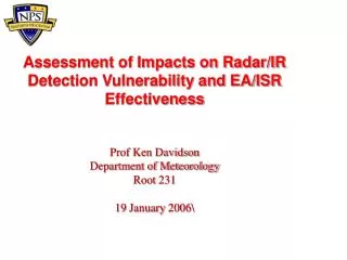 Assessment of Impacts on Radar/IR Detection Vulnerability and EA/ISR Effectiveness