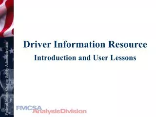 Driver Information Resource Introduction and User Lessons