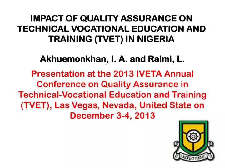 impact of quality assurance on technical vocational education and training tvet in nigeria
