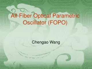 All-Fiber Optical Parametric Oscillator (FOPO)