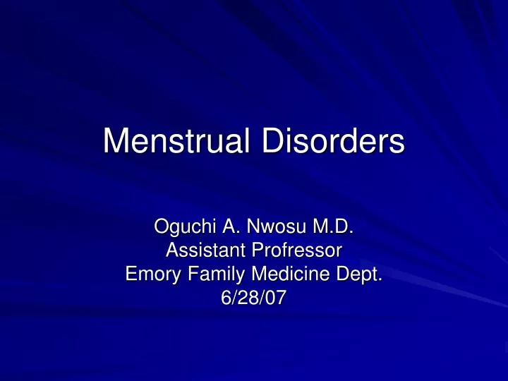 menstrual disorders