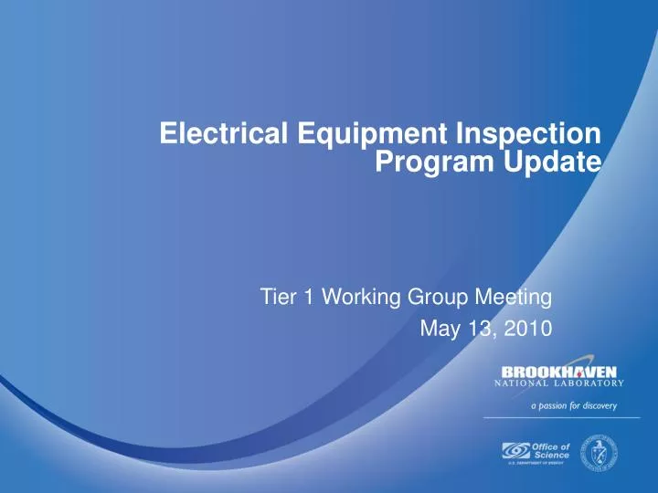 electrical equipment inspection program update