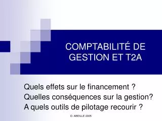 comptabilit de gestion et t2a