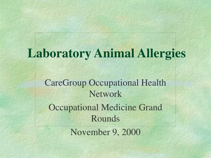 laboratory animal allergies