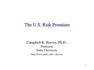 The U.S. Risk Premium
