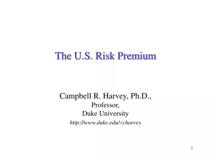 the u s risk premium