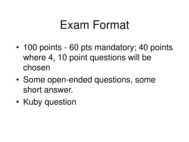 exam format
