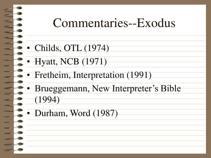 commentaries exodus