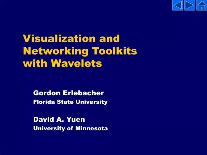 visualization and networking toolkits with wavelets