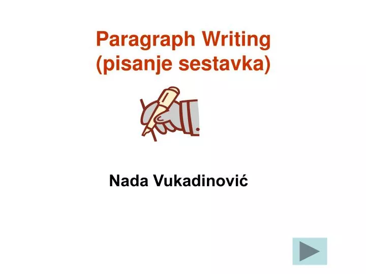 paragraph writing pisanje sestavka