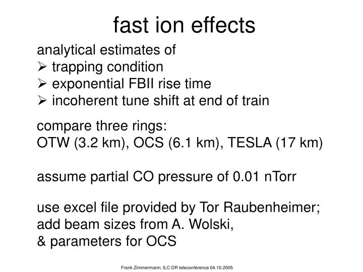 fast ion effects
