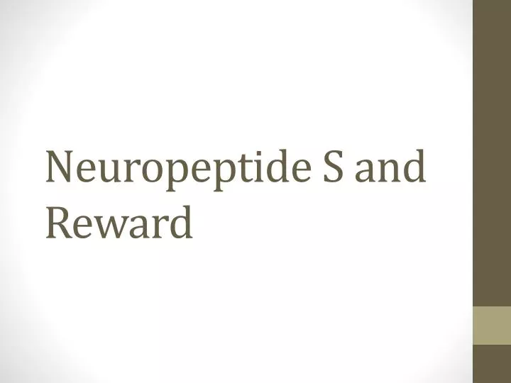 neuropeptide s and reward