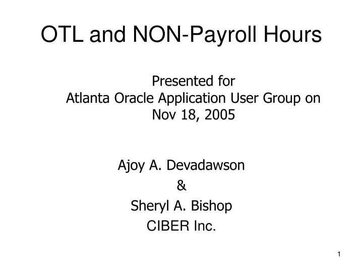 otl and non payroll hours