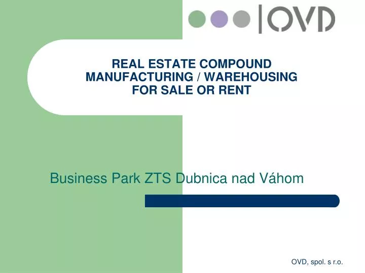 real estate compound manufact u ring warehousing for sale or rent