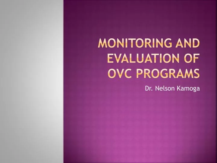 monitoring and evaluation of ovc programs